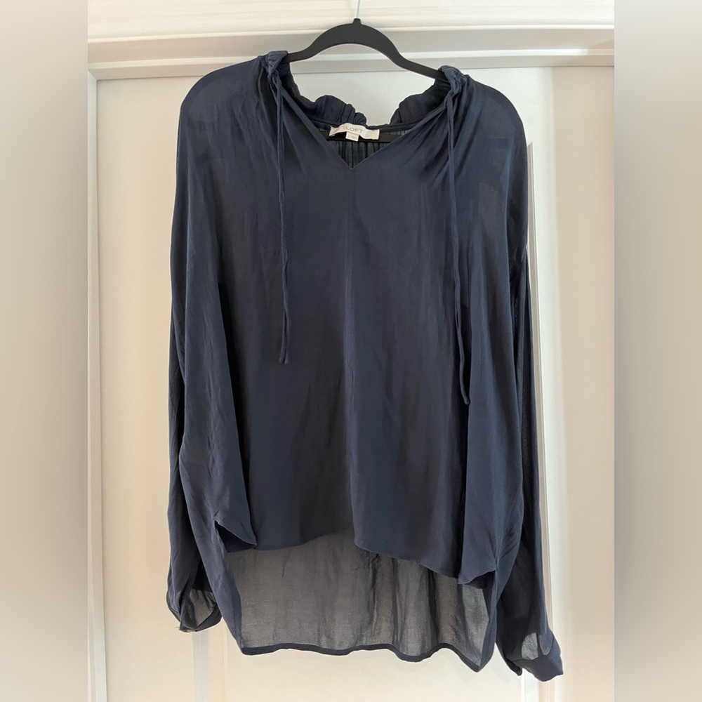 Navy blue long sleeve blouse from Loft. Size Large